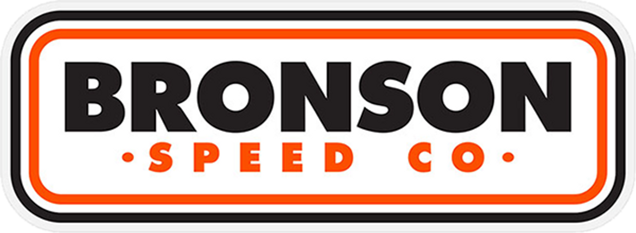 BRONSON PATCH LOGO DECAL STICKER 1.5"x4.25" WHT/ORG/BLK (2pack)