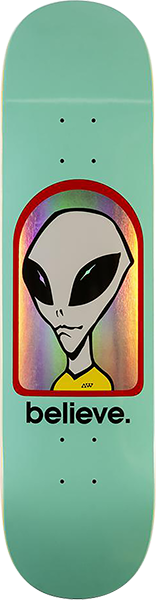 ALIEN WORKSHOP BELIEVE HOLOGRAM SKATEBOARD DECK-7.75 TEAL