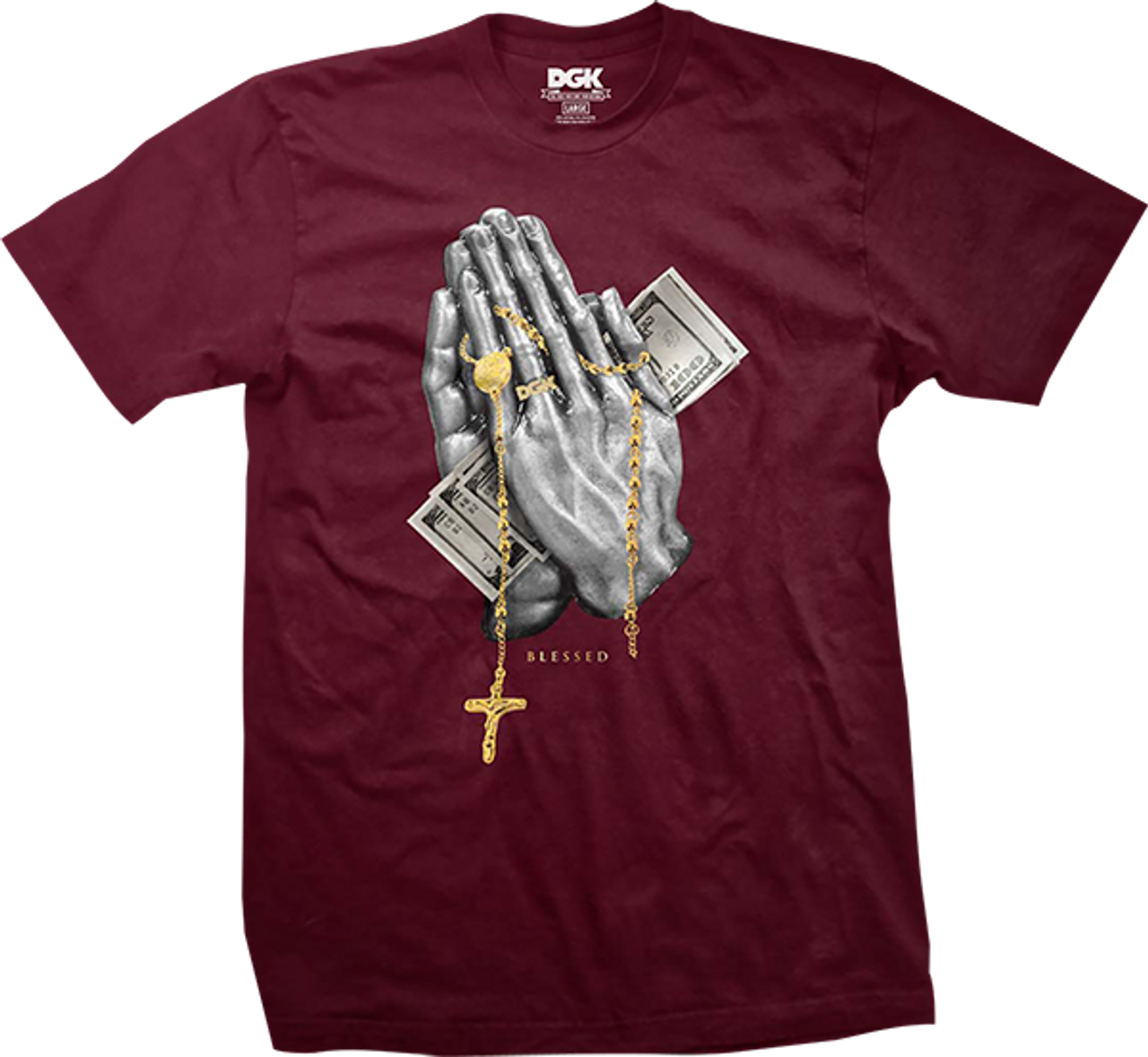 DGK BLESSED SS TSHIRT XLARGE BURGUNDY