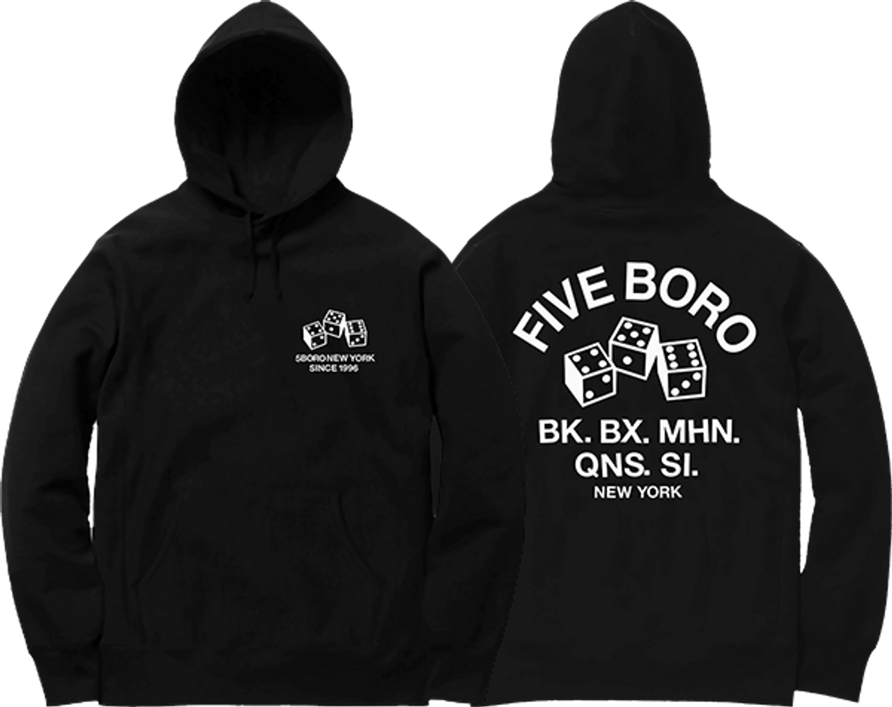 5BORO 4-5-6 DICE HOODIE SWEATSHIRT SMALL BLACK