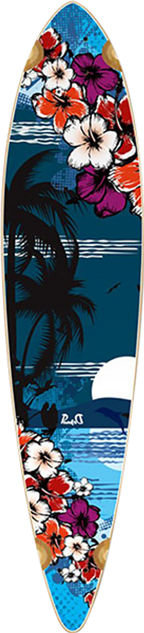 PUNKED PINTAIL SKATE DECK-9x40 TROPICAL NIGHT