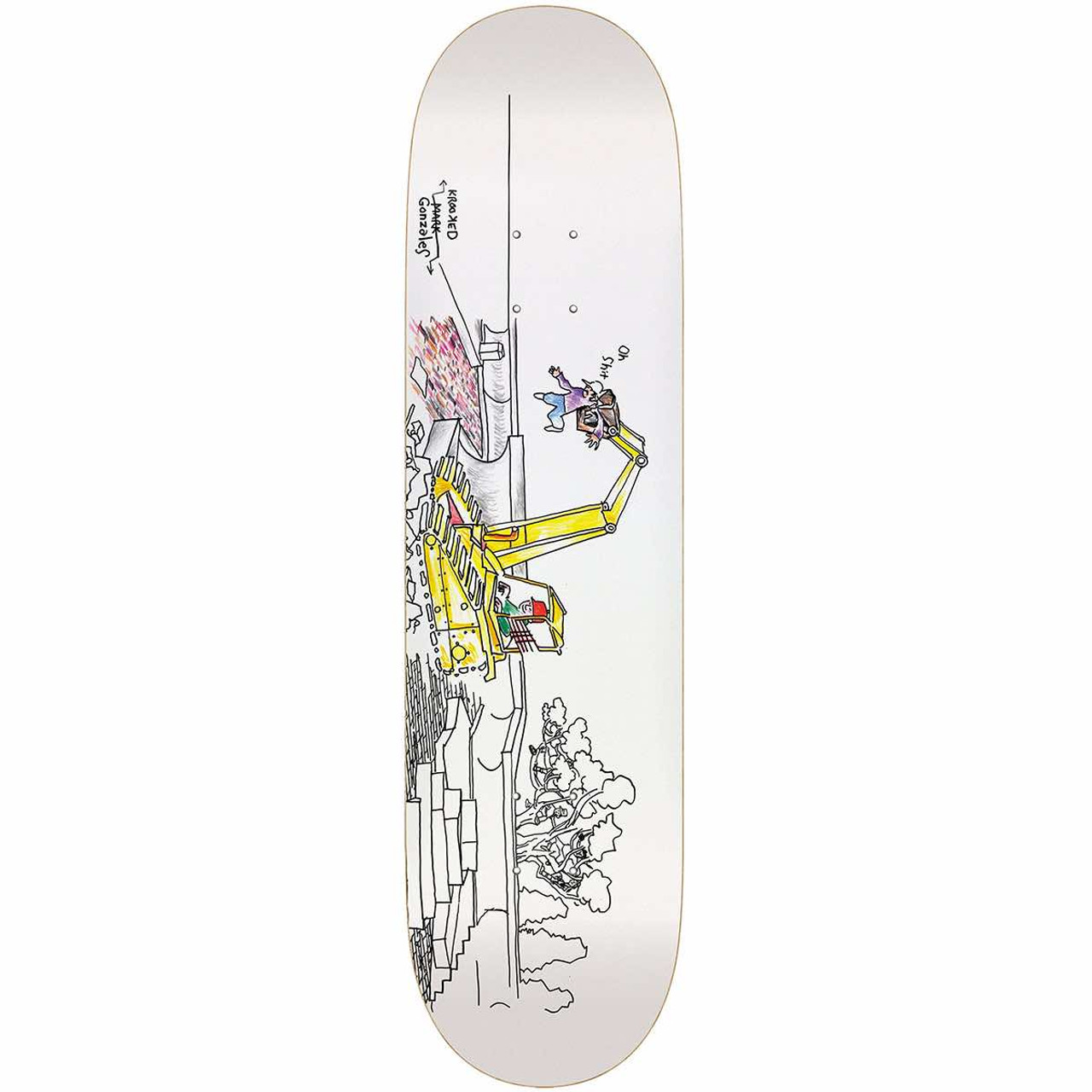 Krooked Gonz Emblem Skate Deck White 8.5