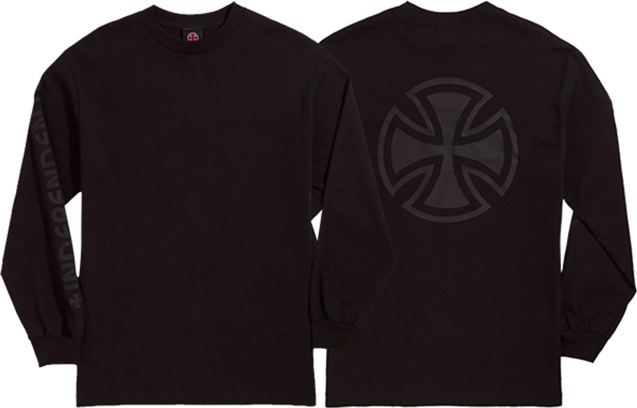 INDEPENDENT BAR CROSS FADE OUT LONGSLEEVE TSHIRTMEDIUM BLACK