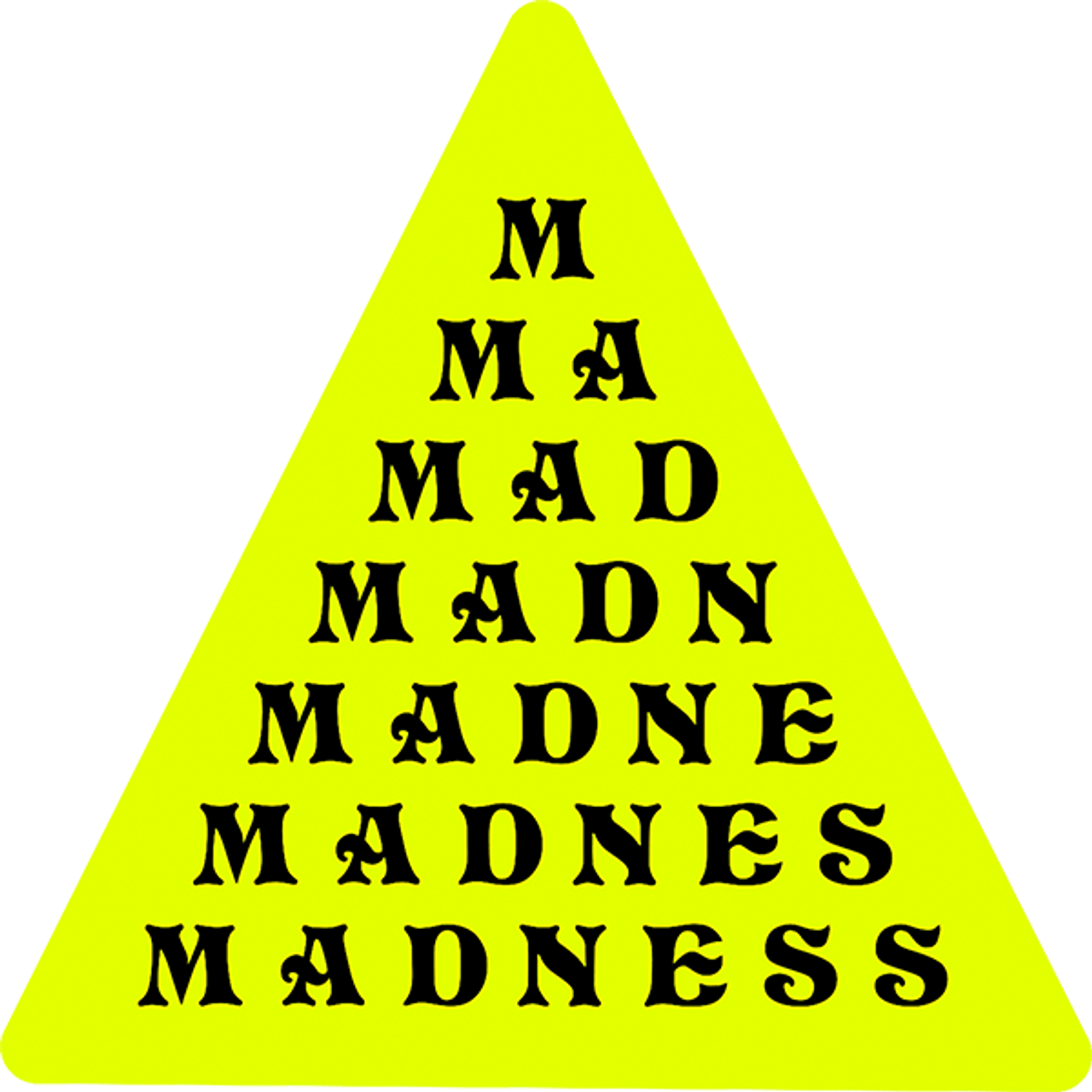 MADNESS PYRAMID DECAL YELLOW STICKER (2pack)