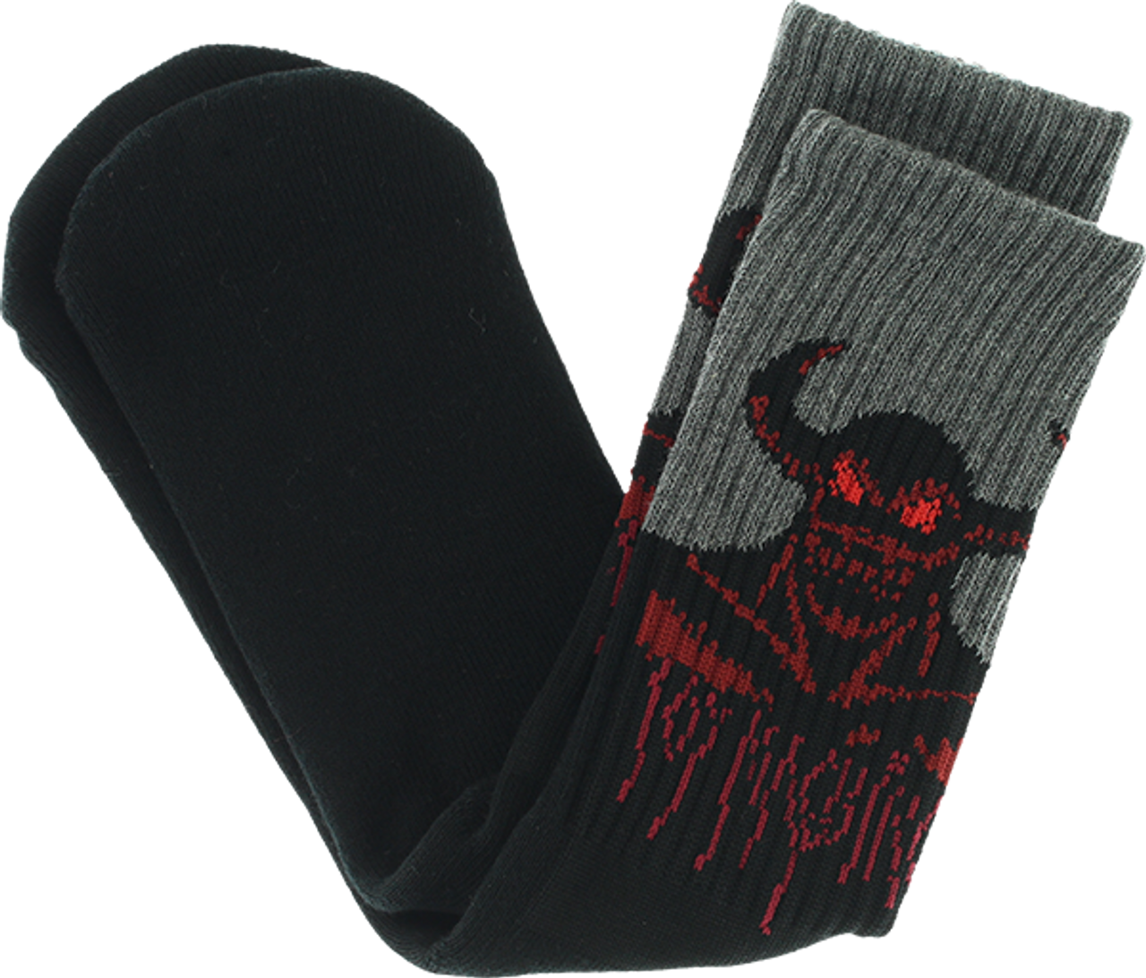 TOY MACHINE HELL MONSTER CREW SOCKS BLACK/CHARCOAL/RED 1pr