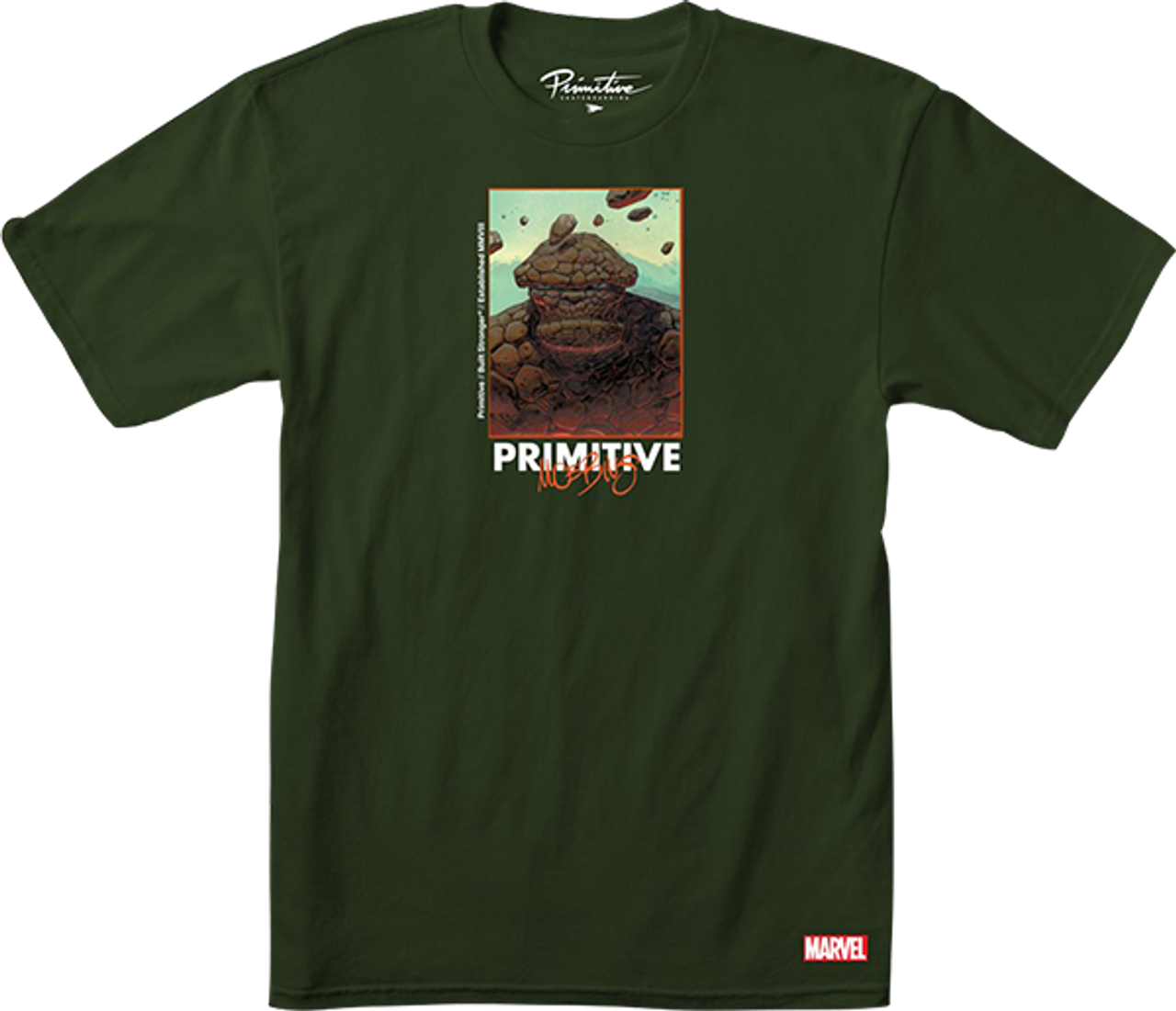 PRIMITIVE MARVEL THE THING SS TSHIRT SMALL MILITARY GRN