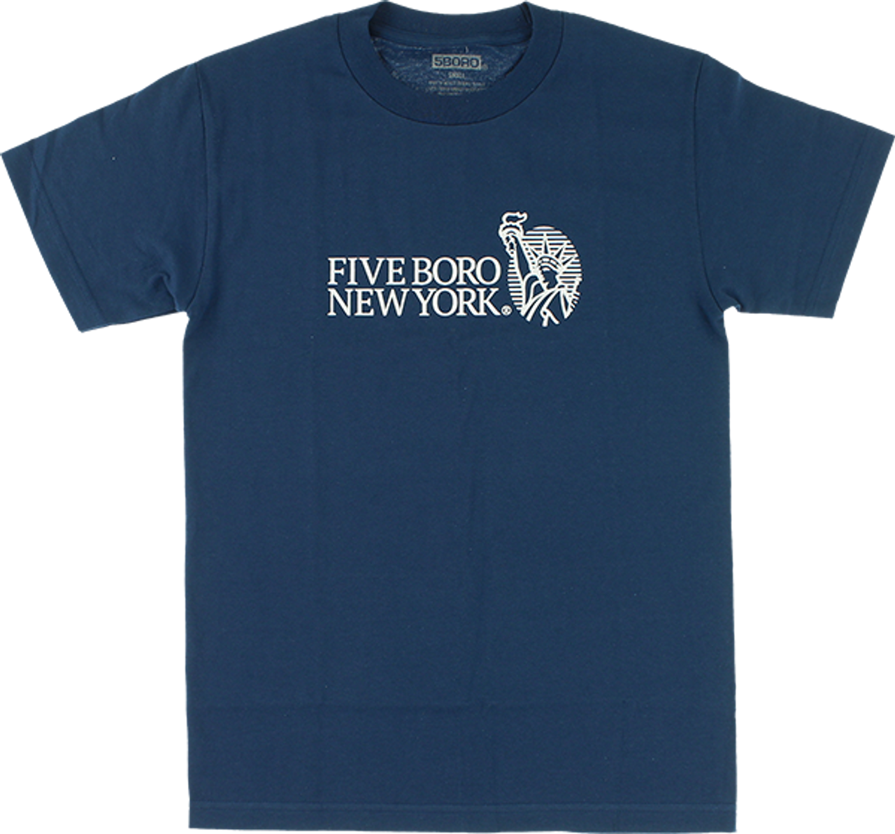 5BORO STILL STANDING SS TSHIRT MEDIUM HARBOUR BLUE/WHT