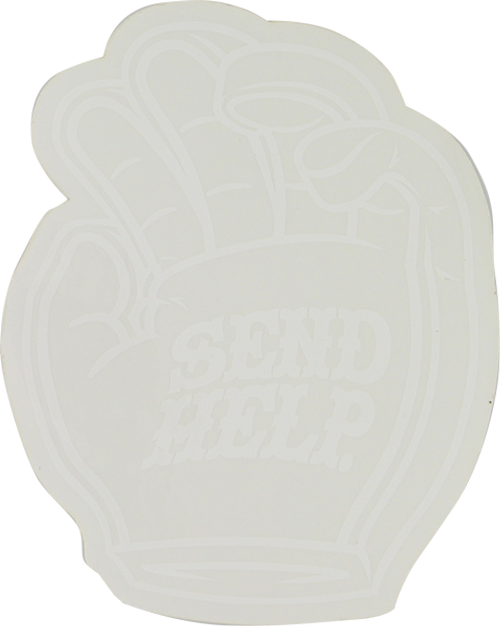 SEND HELP FOAM HAND LOGO 4" CLEAR DECAL STICKER (2pack)