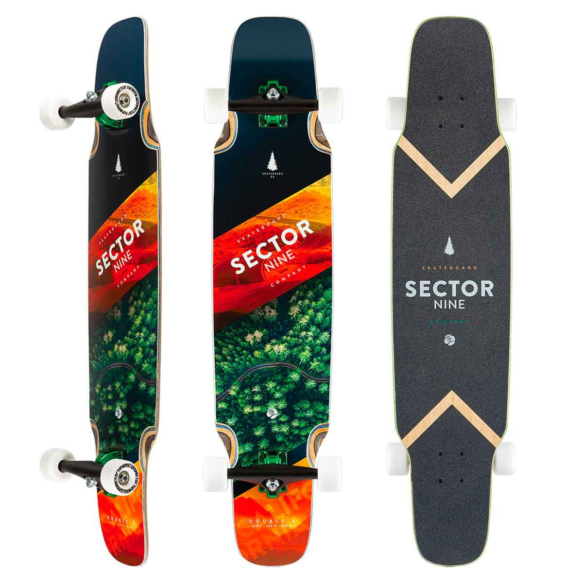 Sector 9 Frontier Double Cross Skateboard Complete Black Orange 9.25x41.75