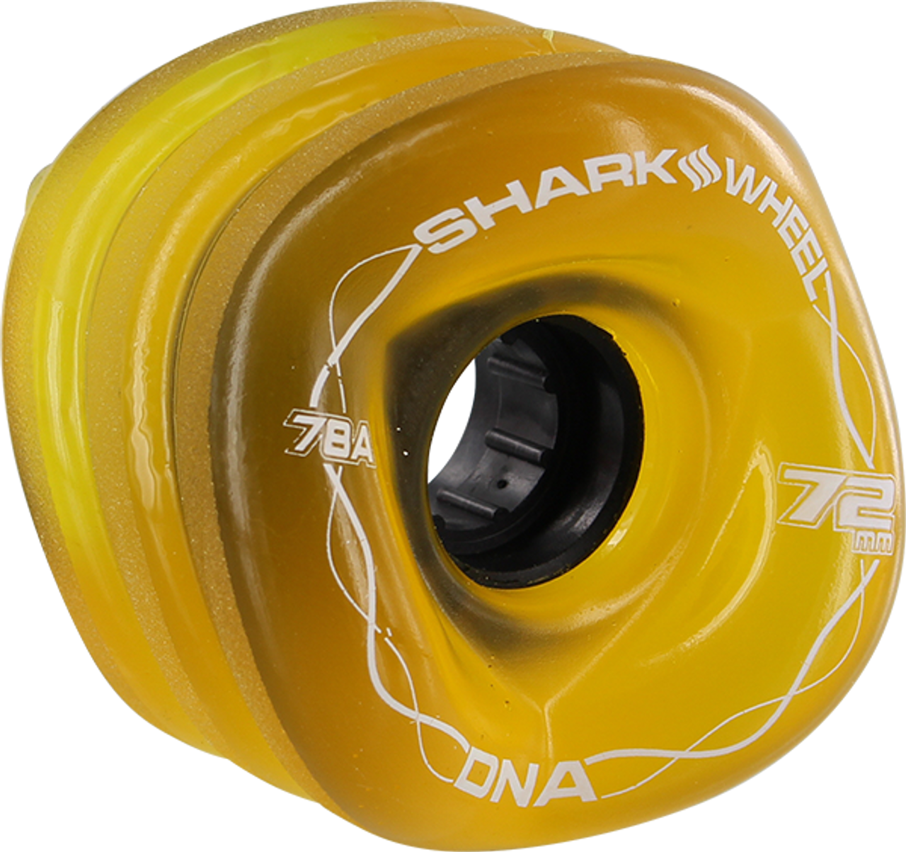 SHARK DNA 72mm 78a TRANS.AMBER/WHT WHEELS SET