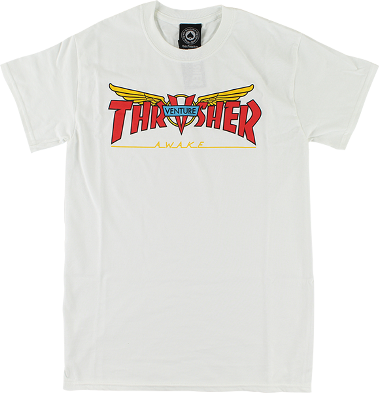 THRASHER VENTURE COLLAB SS TSHIRT XLARGE WHITE/RED/YEL