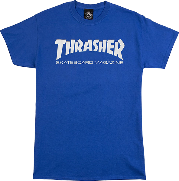 THRASHER SKATE MAG SS TSHIRT SMALL ROYAL/WHT