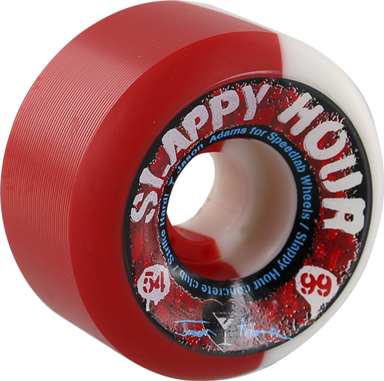 SPEEDLAB ADAMS SLAPPY HOUR 54mm 99a WHT/RED SWIRL WHEELS SET