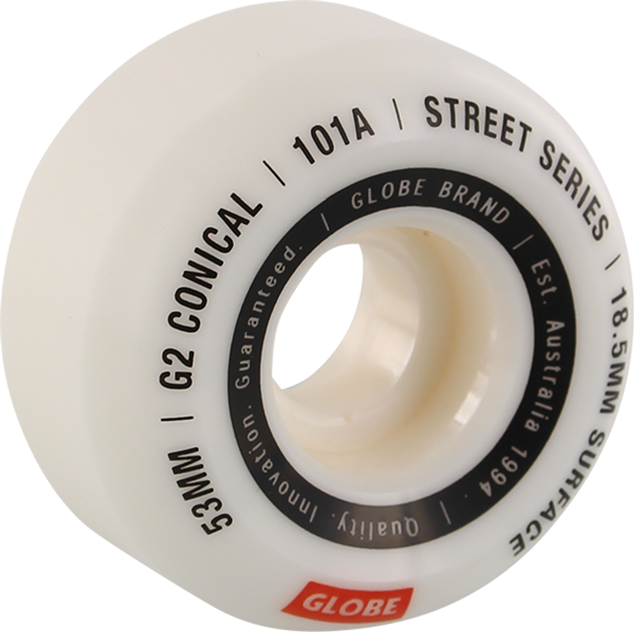 GLOBE G2 CONICAL STREET 53mm 101a WHITE/ESSENTIAL WHEELS SET