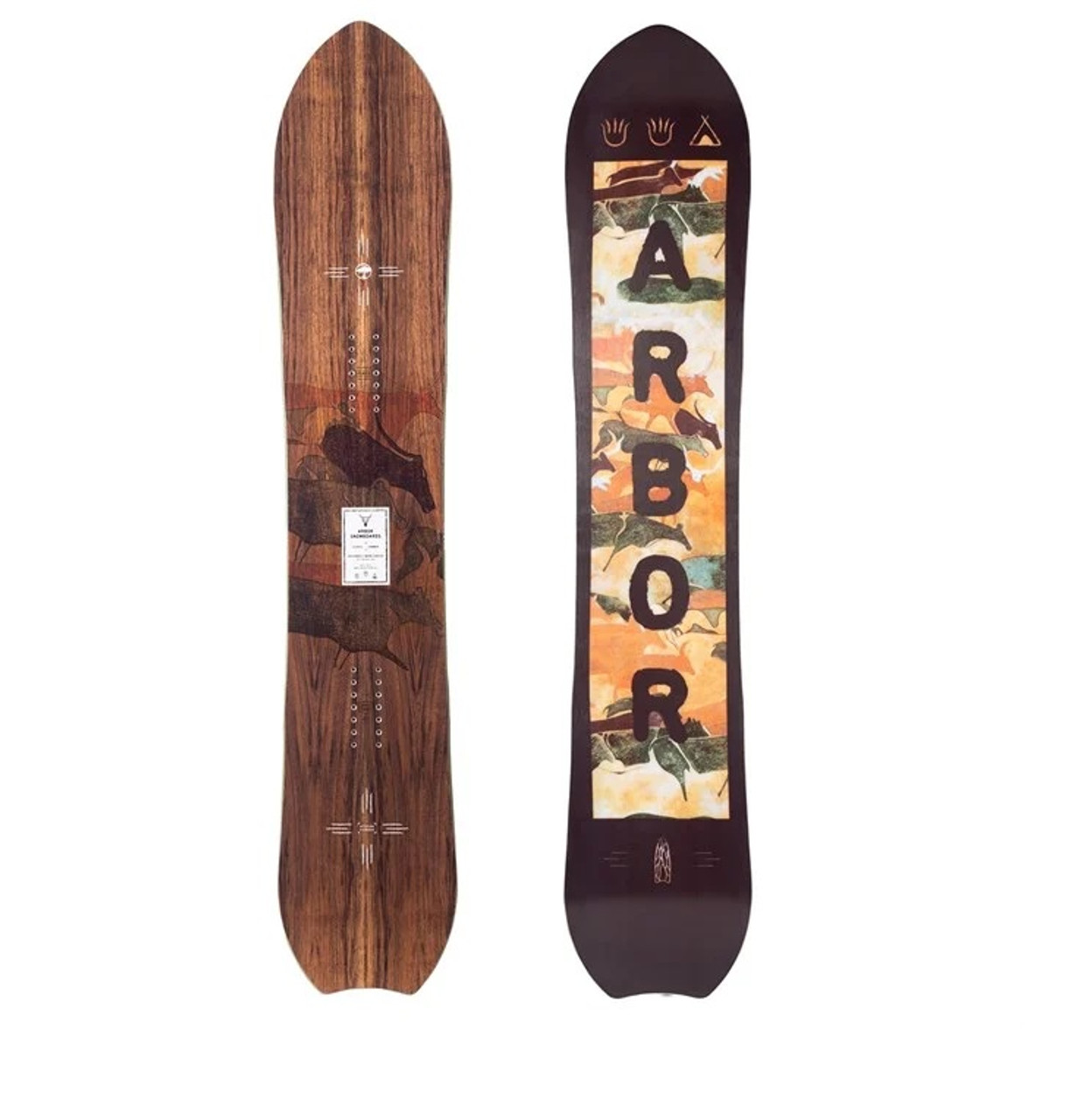 Arbor Clovis Snowboard Brown Wood 161