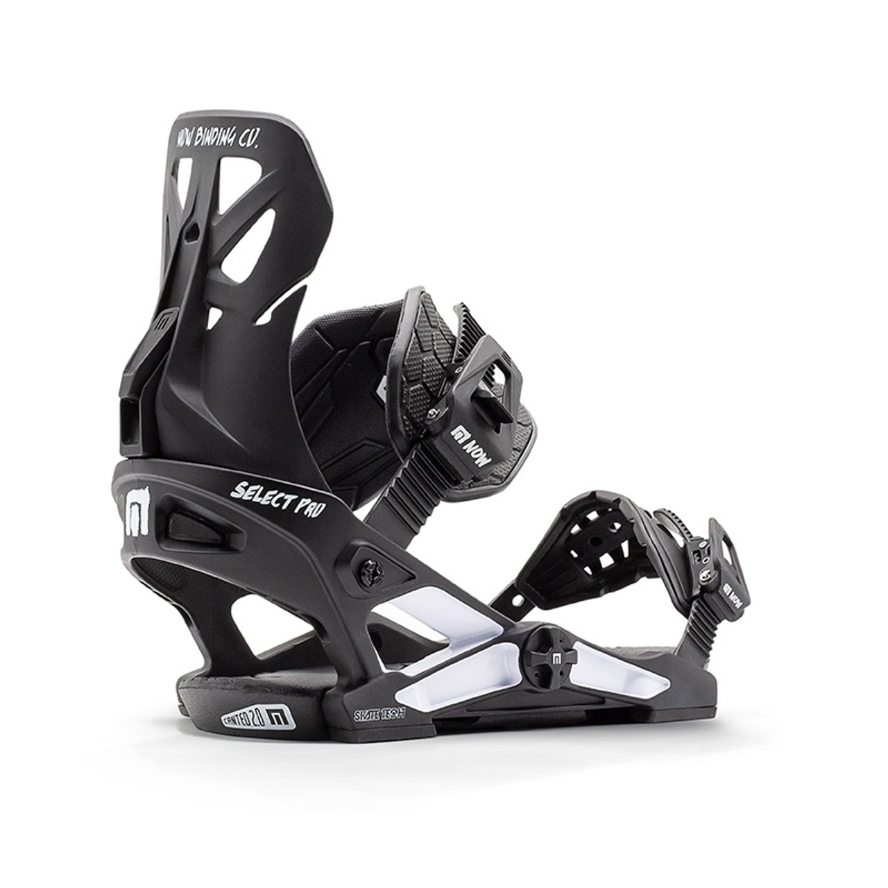 NOW Select Pro Snowboard Bindings Black White