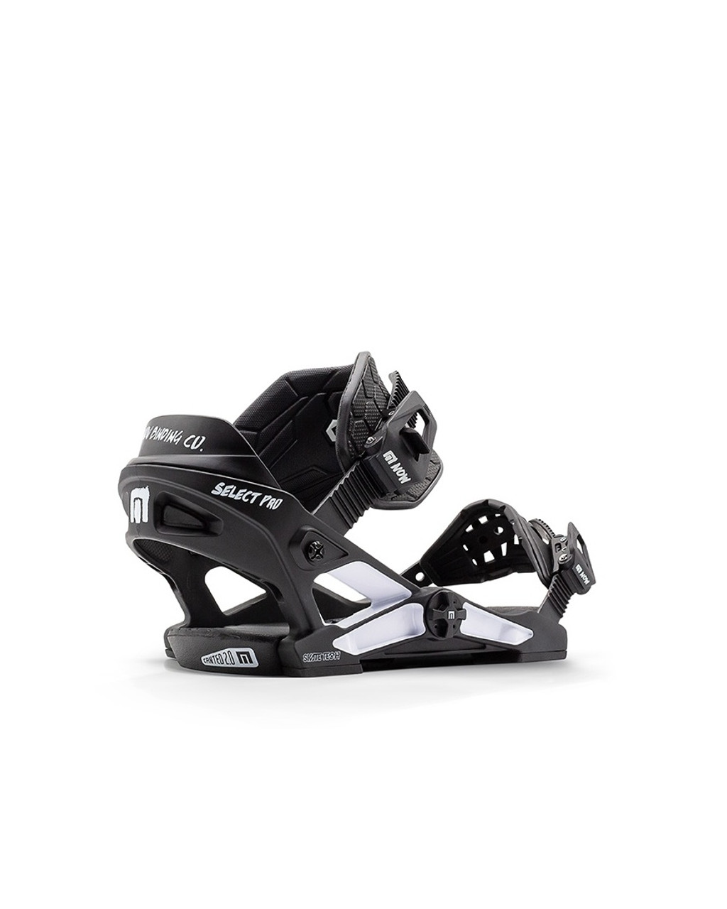 NOW Select Pro Snowboard Bindings Black White