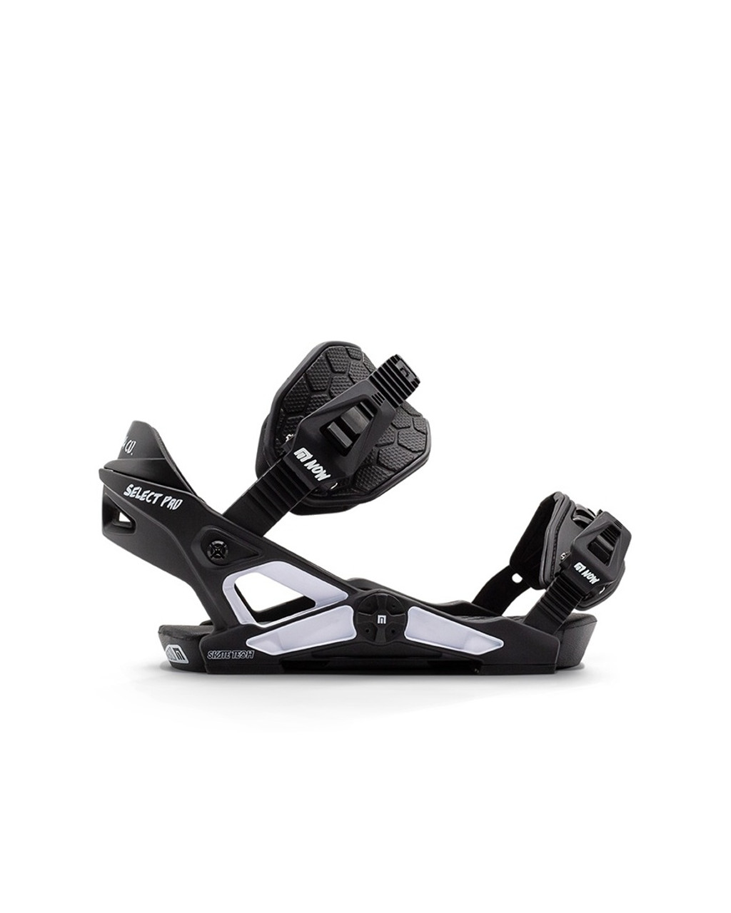 NOW Select Pro Snowboard Bindings Black White