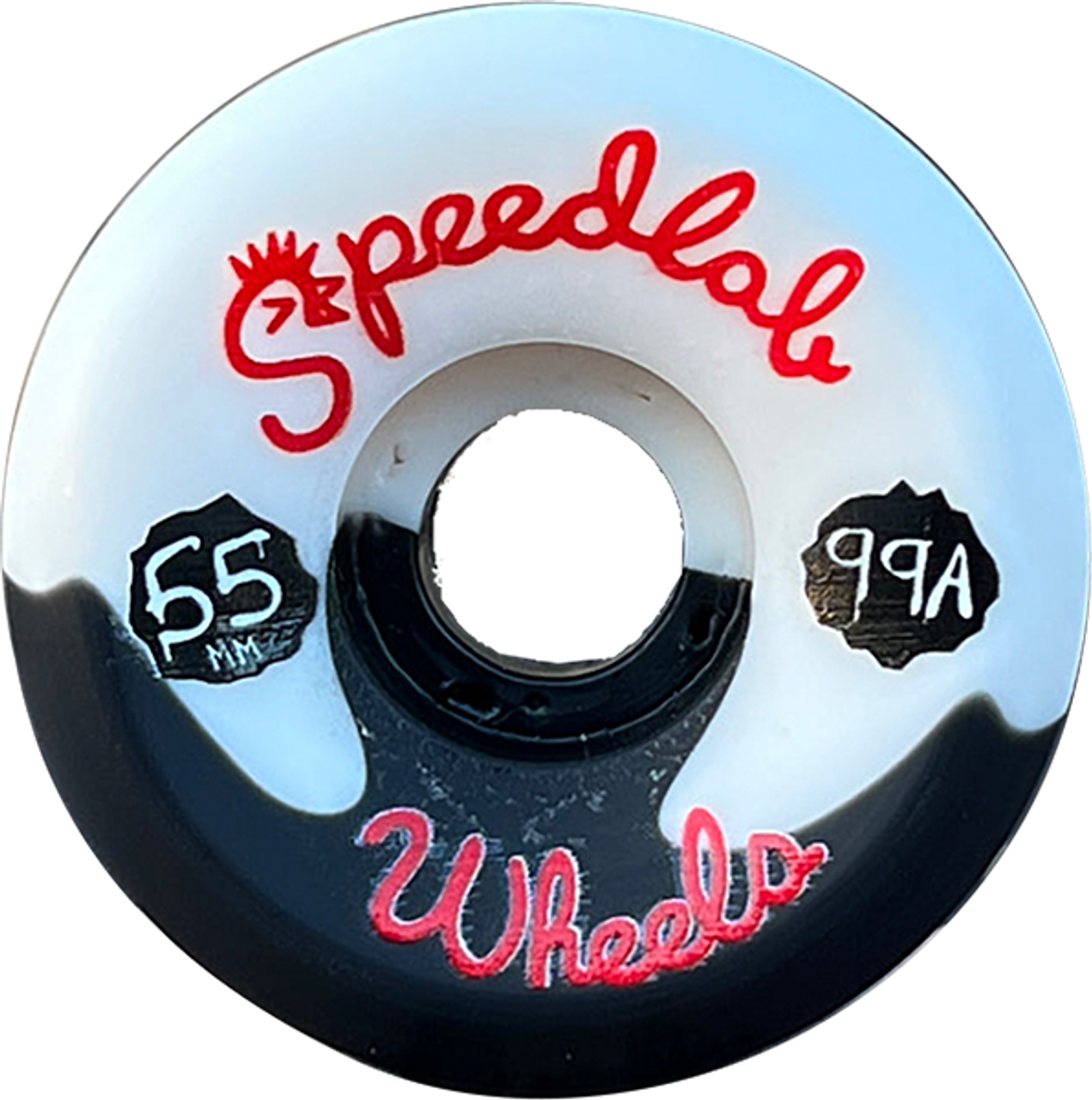 SPEEDLAB TRICK'N NUGGETS 55mm 99a BLK/WHT SWIRL WHEELS SET