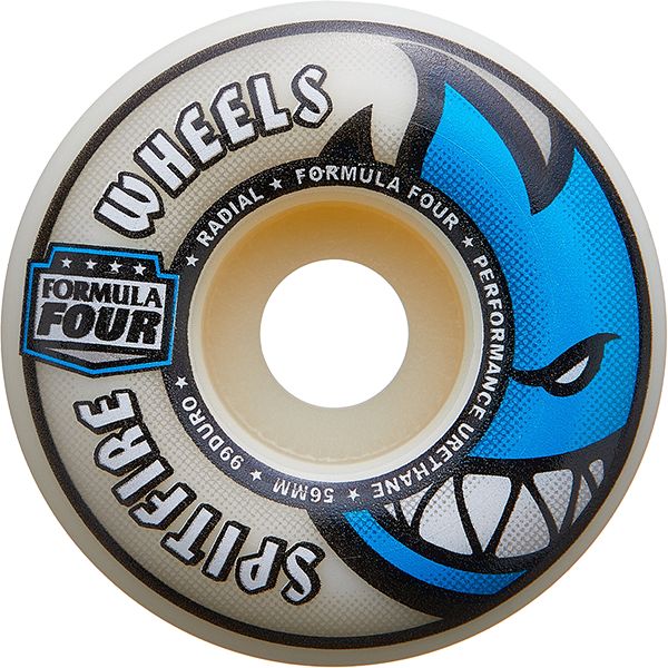 SPITFIRE F4 99a RADIAL 56mm NATURAL/BLUE WHEELS SET