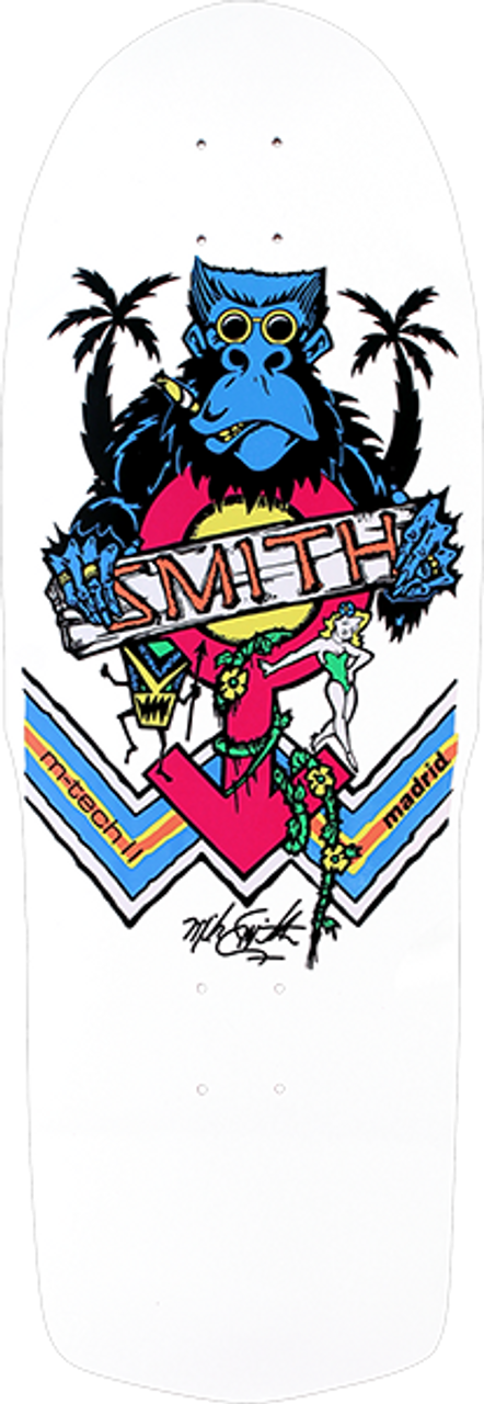 MADRID SMITH APE REISSUE SKATE DECK-10x30.75 WHT