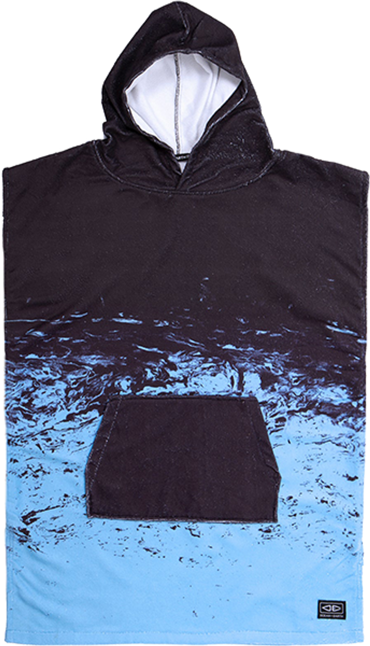 OCEAN & EARTH YOUTH SOUTHSIDE HOODED PONCHO BLACK/BLUE