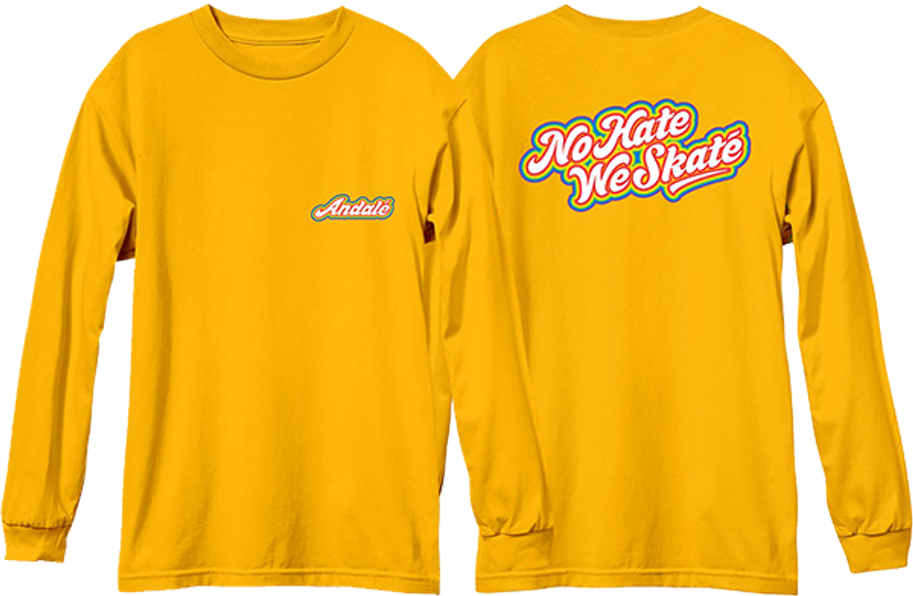 ANDALE NO HATE WE SKATE RAINBOW LOGO L/S XLARGE GOLD