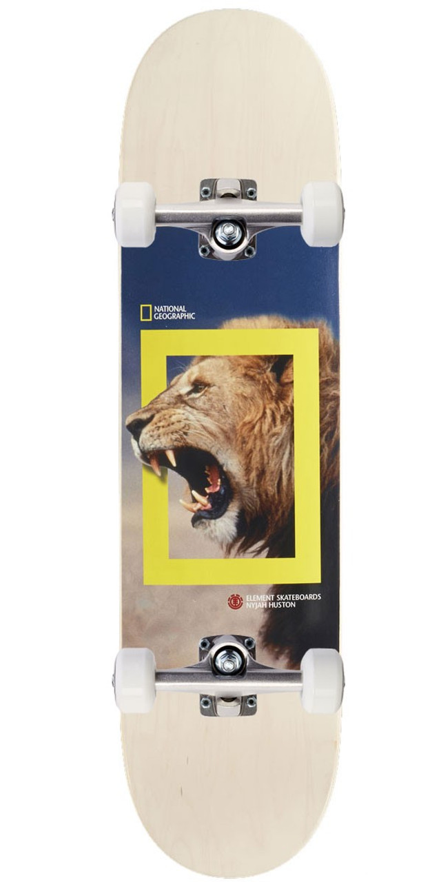 Element Nyjah Nat Geo Lion Skateboard Complete Yellow 8.0