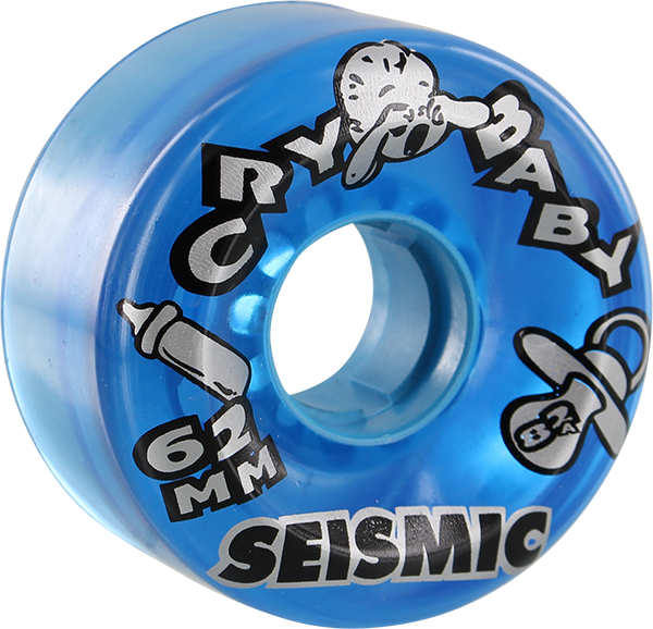 SEISMIC CRY BABY 62mm 82a CLEAR BLUE WHEELS SET