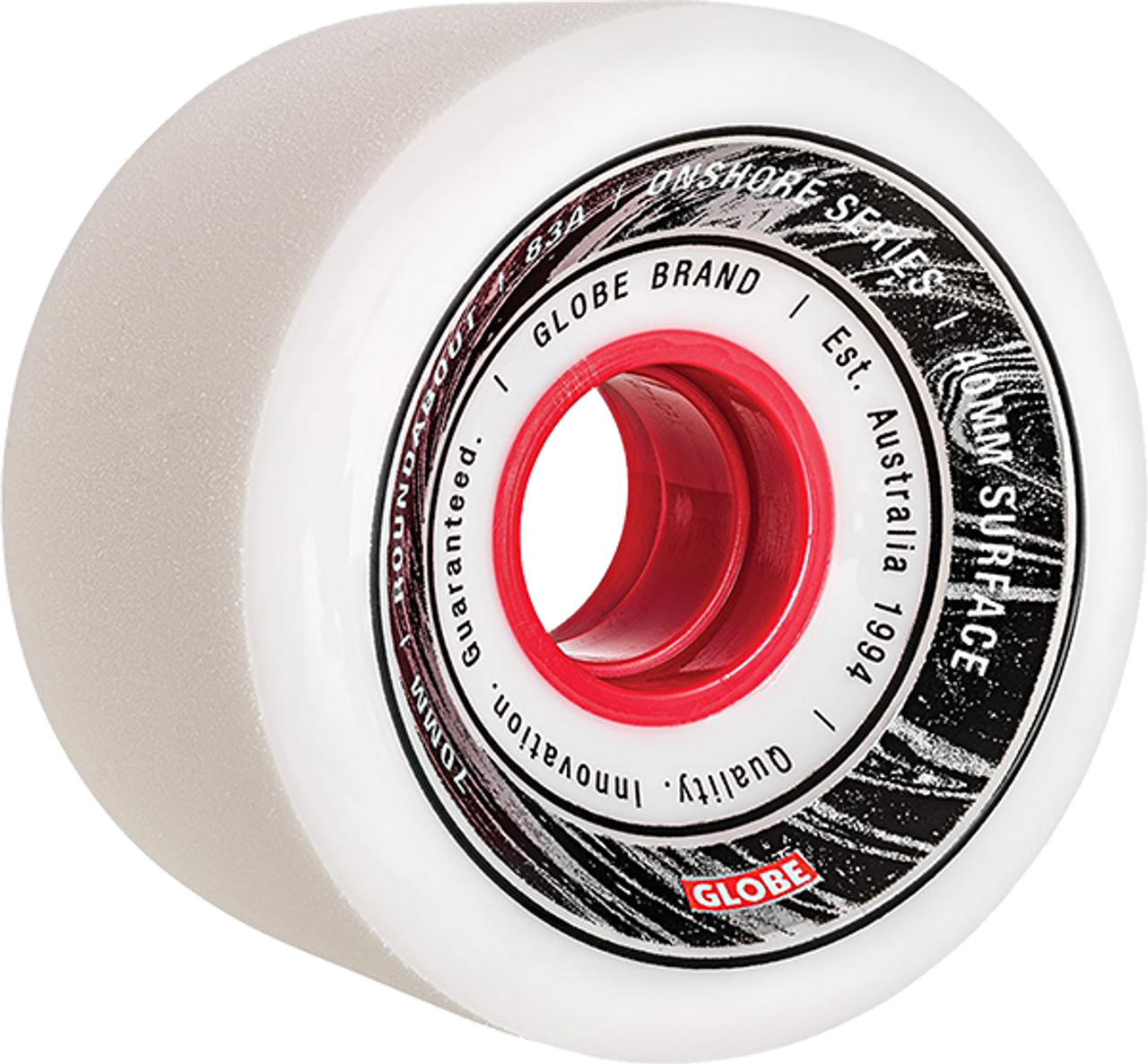 GLOBE ROUNDABOUT ONSHORE 70mm 83a WHT/RED WHEELS SET