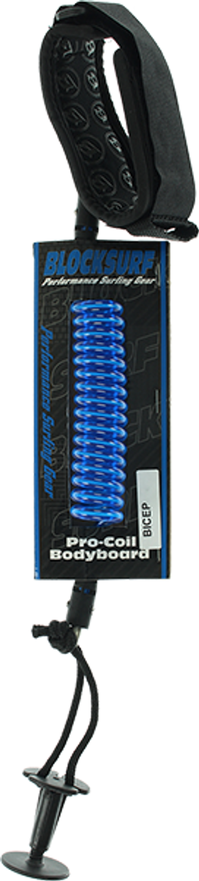 BLOCK SURF PRO COILED BICEPT BODYBOARD LEASH M-BLUE