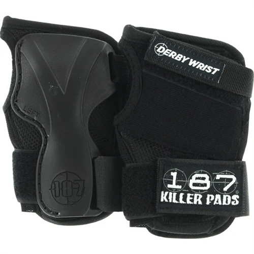 187 Derby Wrist Guards Black S