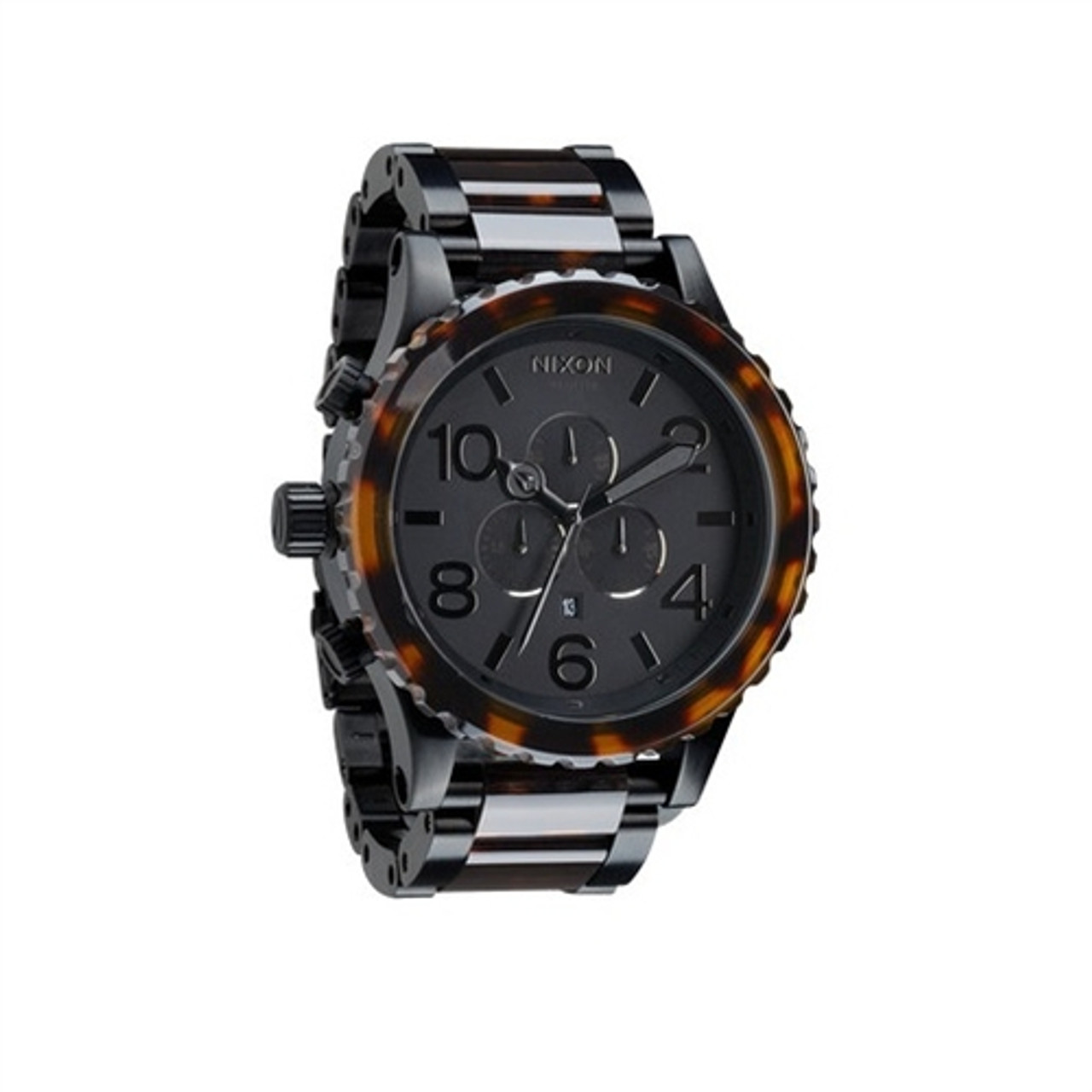 NIXON 51-30 Chrono Matte Black Dark Tortoise Watch