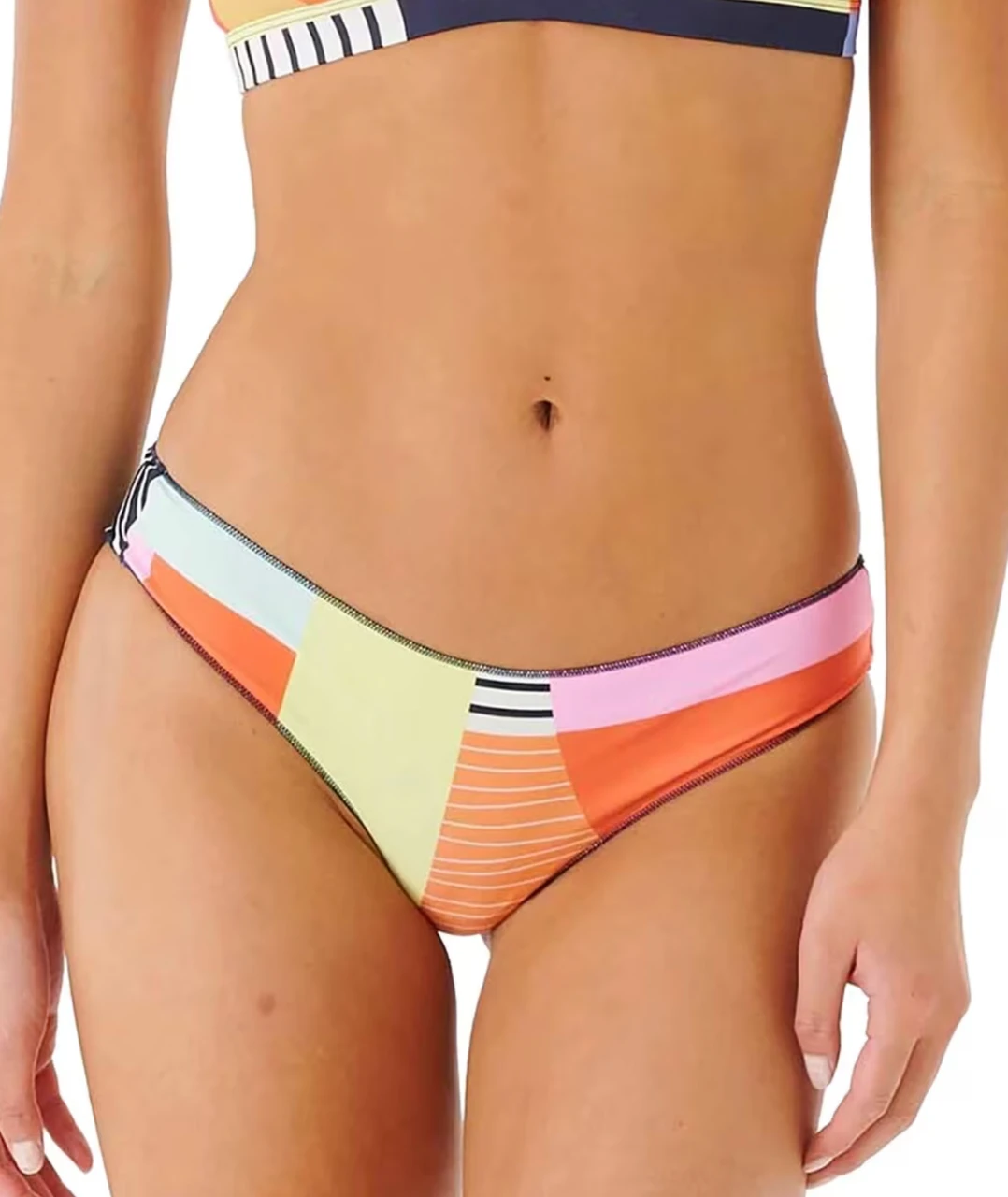 Rip Curl Day Break Cheeky Hipster Swim Bottoms Navy Coral