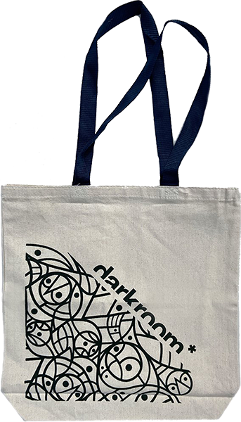 DARKROOM FRACTAL COTTON/CANVAS TOTE BAG NAT/BLK
