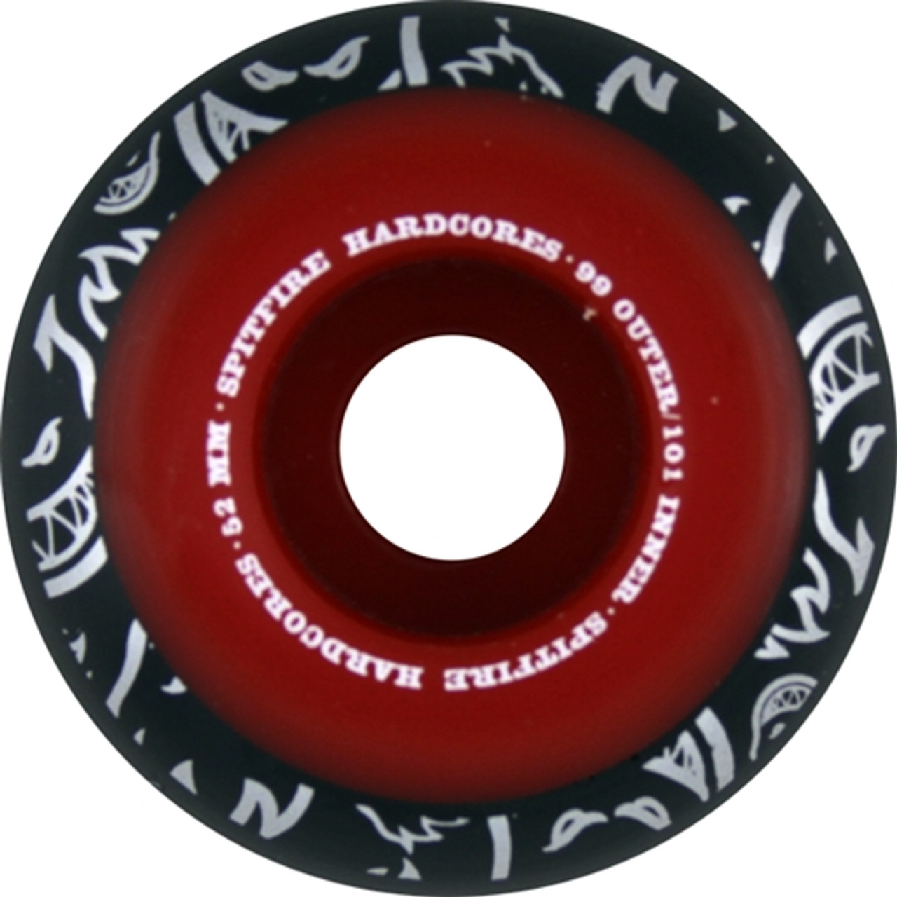 Spitfire Hardcore 52Mm Blk/Red Skateboard Wheels