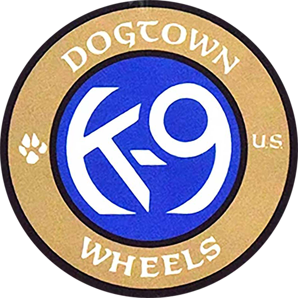 DOGTOWN K9 WHEELS 3" DECAL GOLD/BLUE (2 pack)