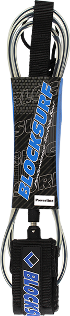 BLOCK SURF POWERLINE LEASH 8' CLEAR BLACK