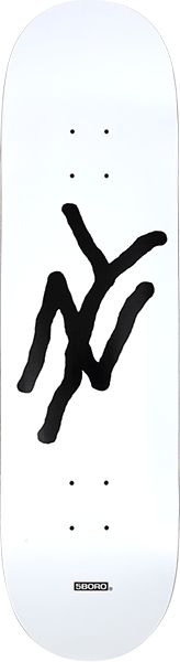 5BORO NY LOGO SKATEBOARD DECK-8.5 WHITE