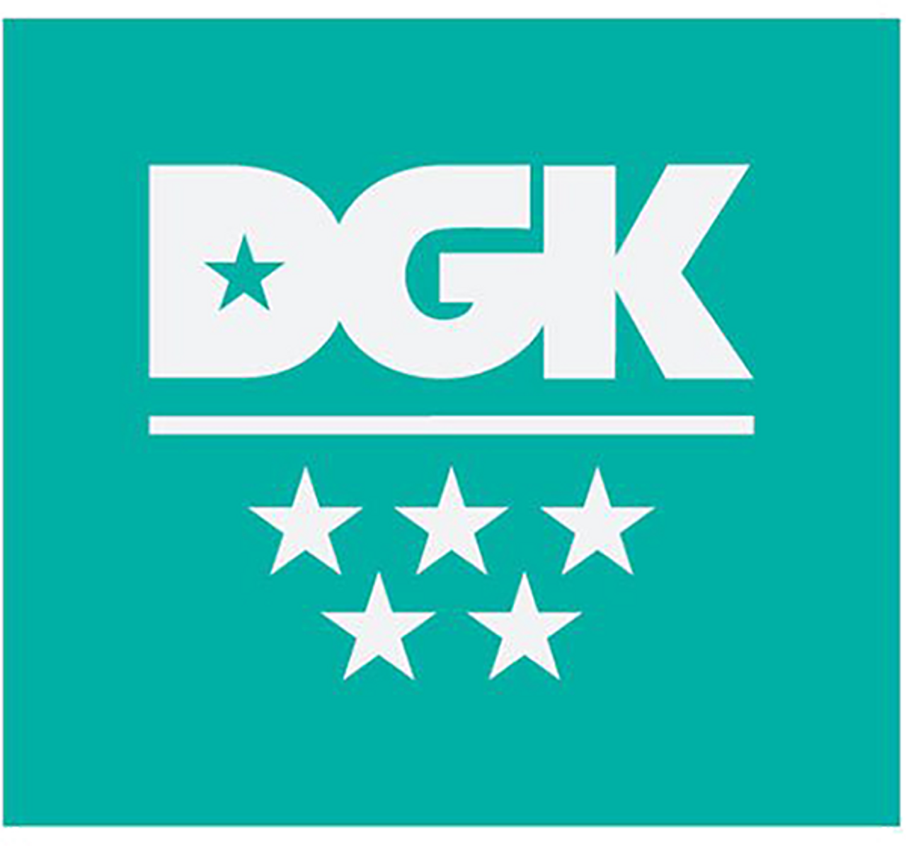 DGK 5-STAR STICKER WHITE/TEAL (2 pack)