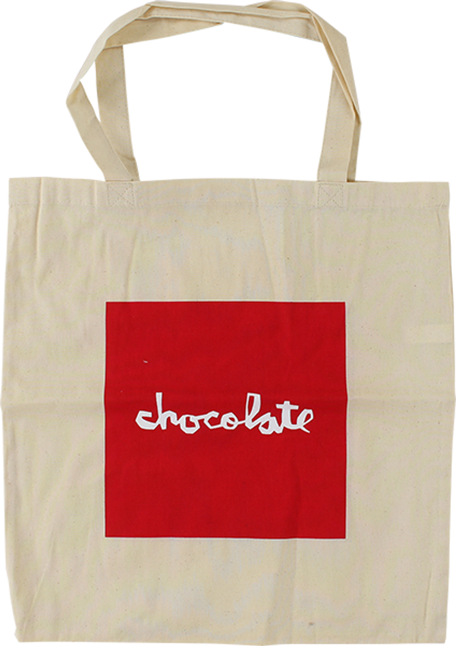 CHOCOLATE RED SQUARE TOTE BAG NATURAL