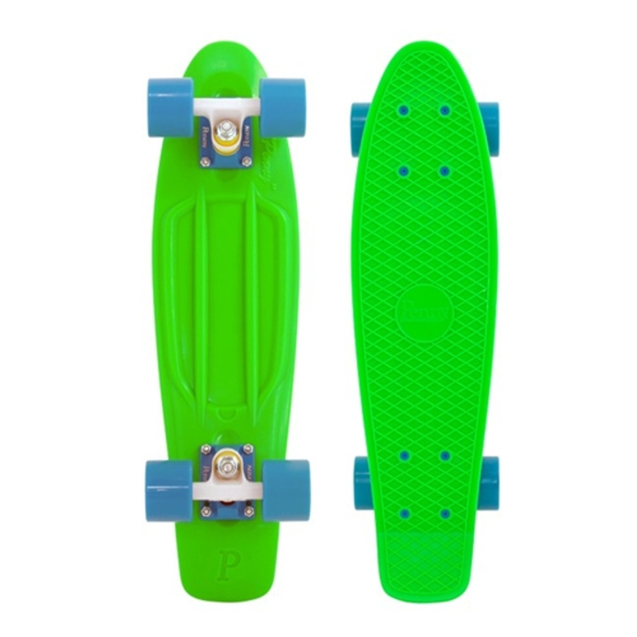 Penny Skateboard Original 22 Neon Green Wht Blue Skateboard