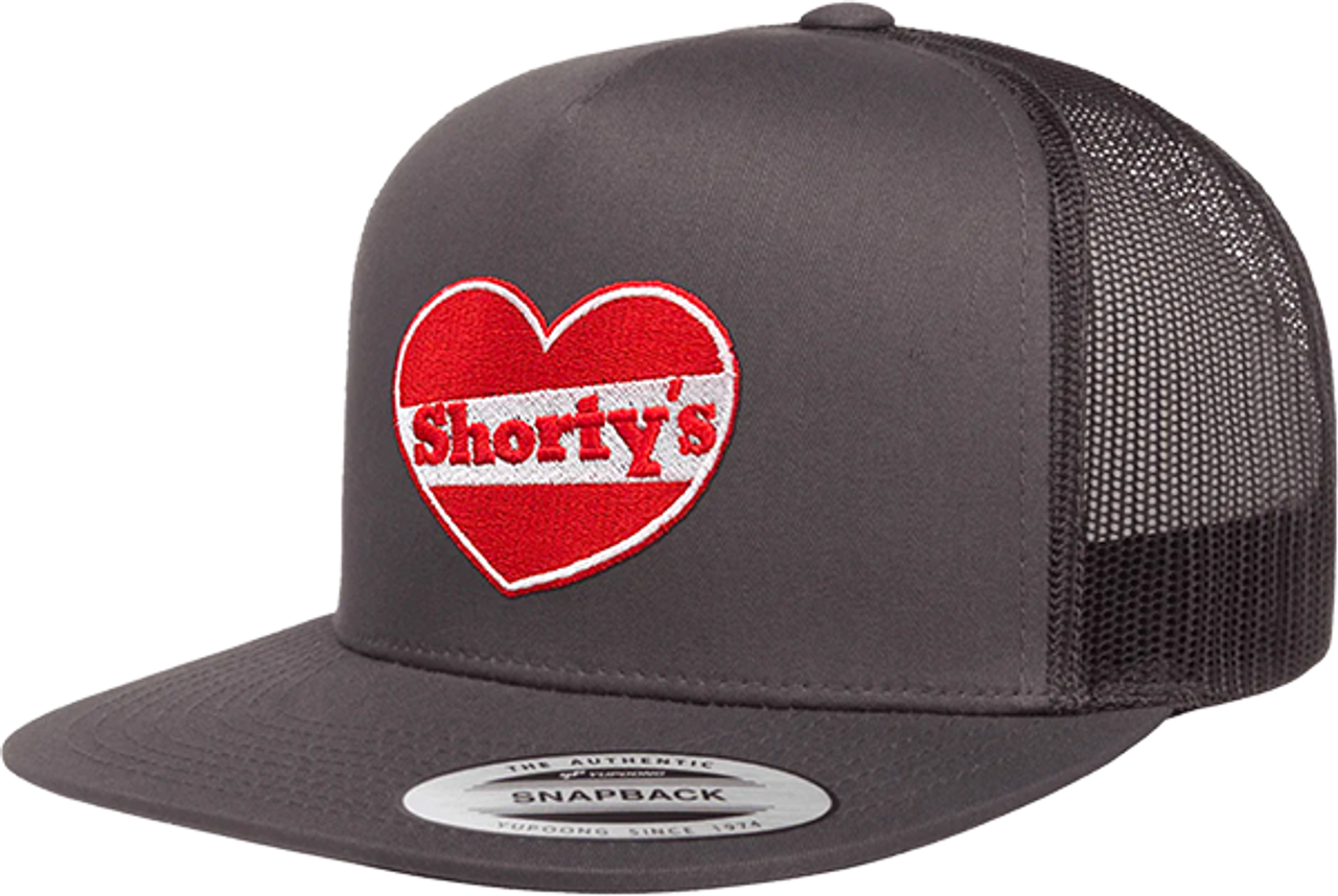 SHORTYS HEART LOGO MESH HAT ADJ-CHARCOAL