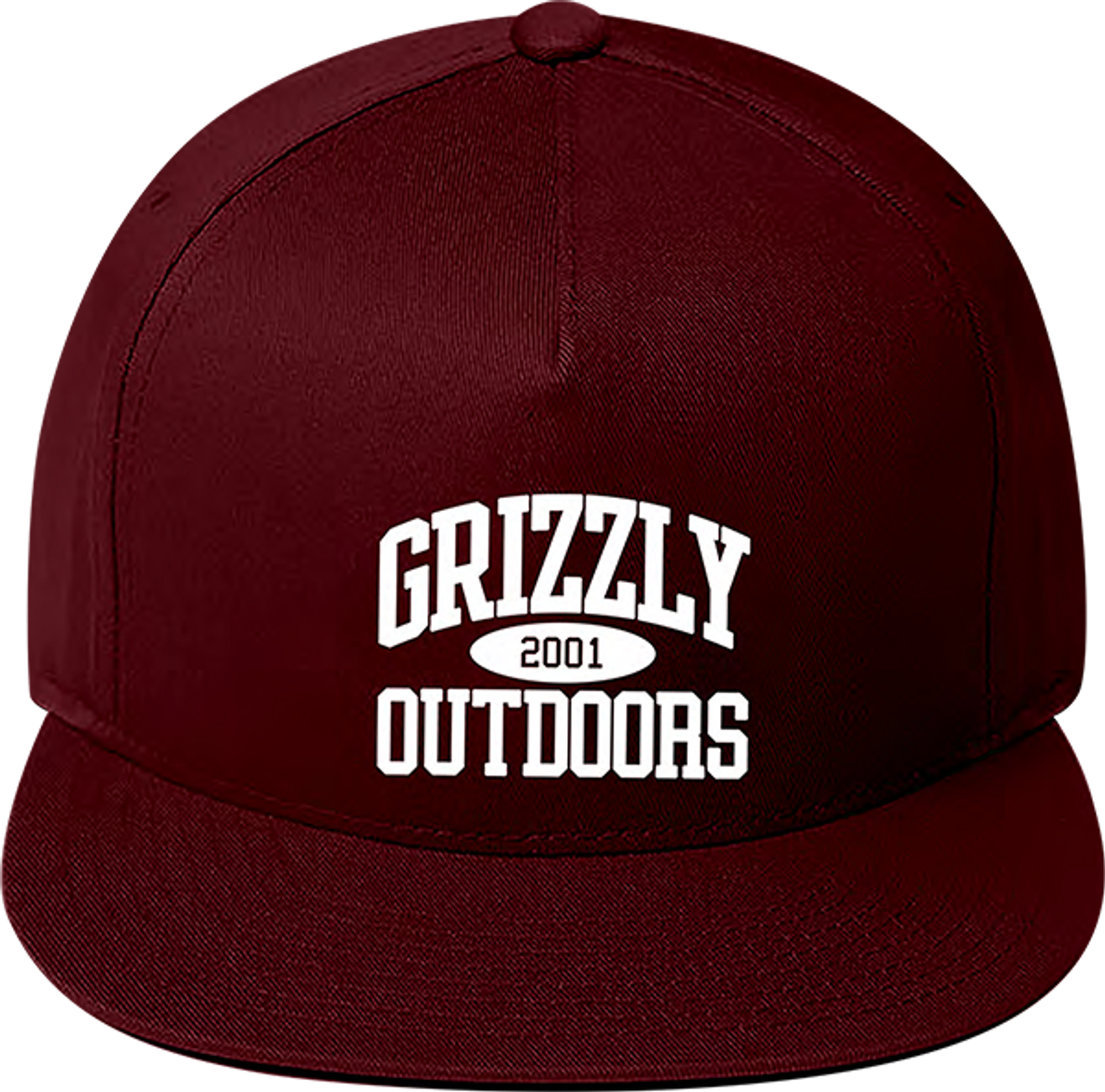 GRIZZLY HONOR ROLL HAT ADJ-BURGUNDY/WHT