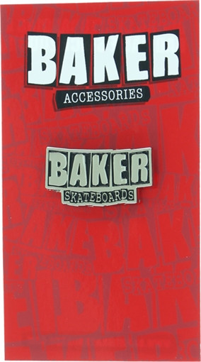 BAKER BRAND LOGO LAPEL PIN WHT/BLK