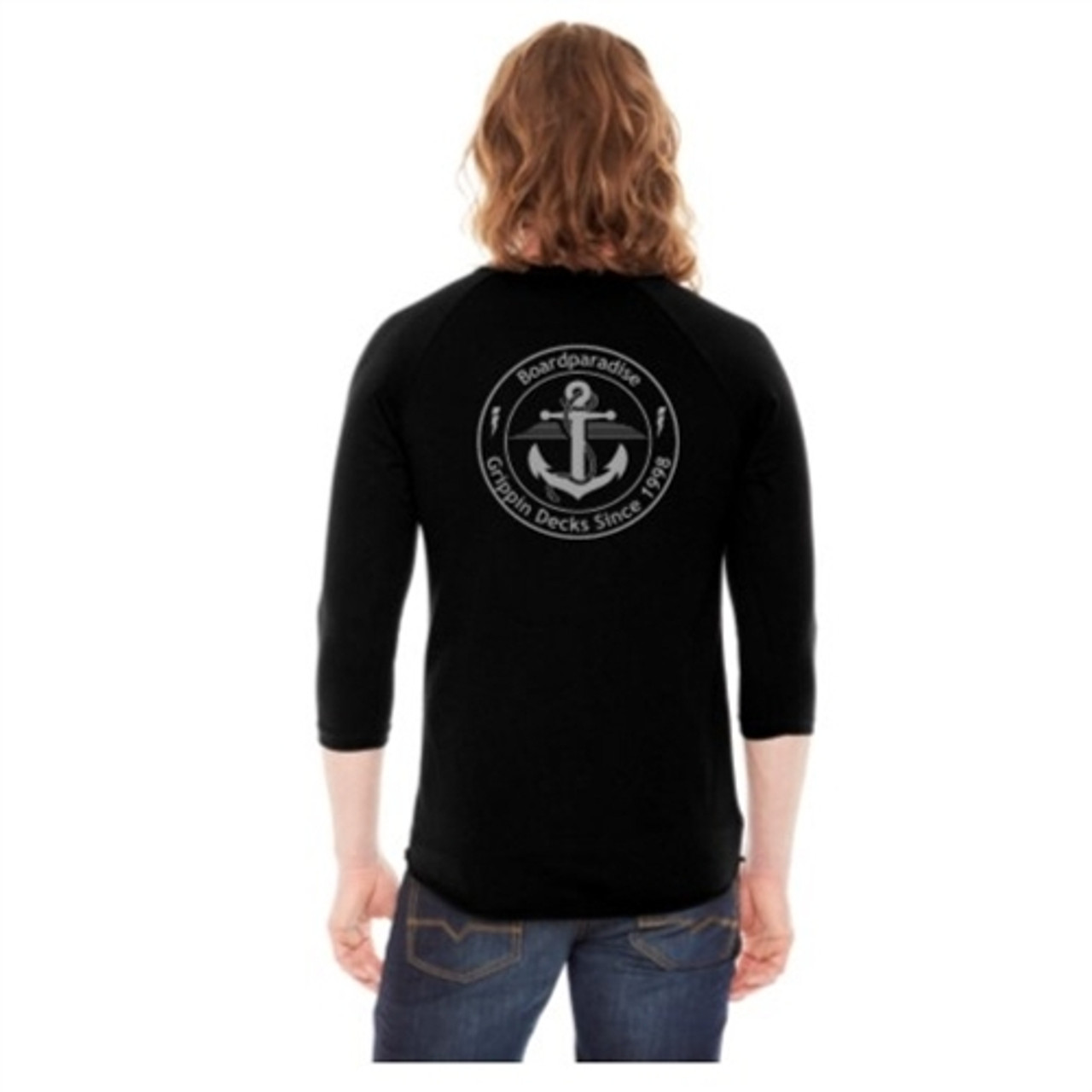 Boardparadise Stacked Anchor Raglan 3/4 Sleeve Black Black