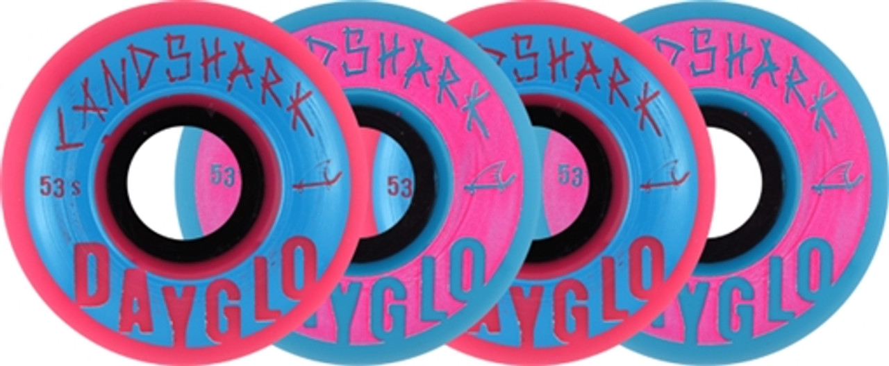 LANDSHARK DAYGLO COMBO 55mm BLUE/PINK Skateboard Wheels