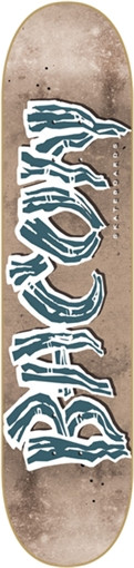 BACON LOGO SKATEBOARD DECK-8.5 GOLD/TEAL