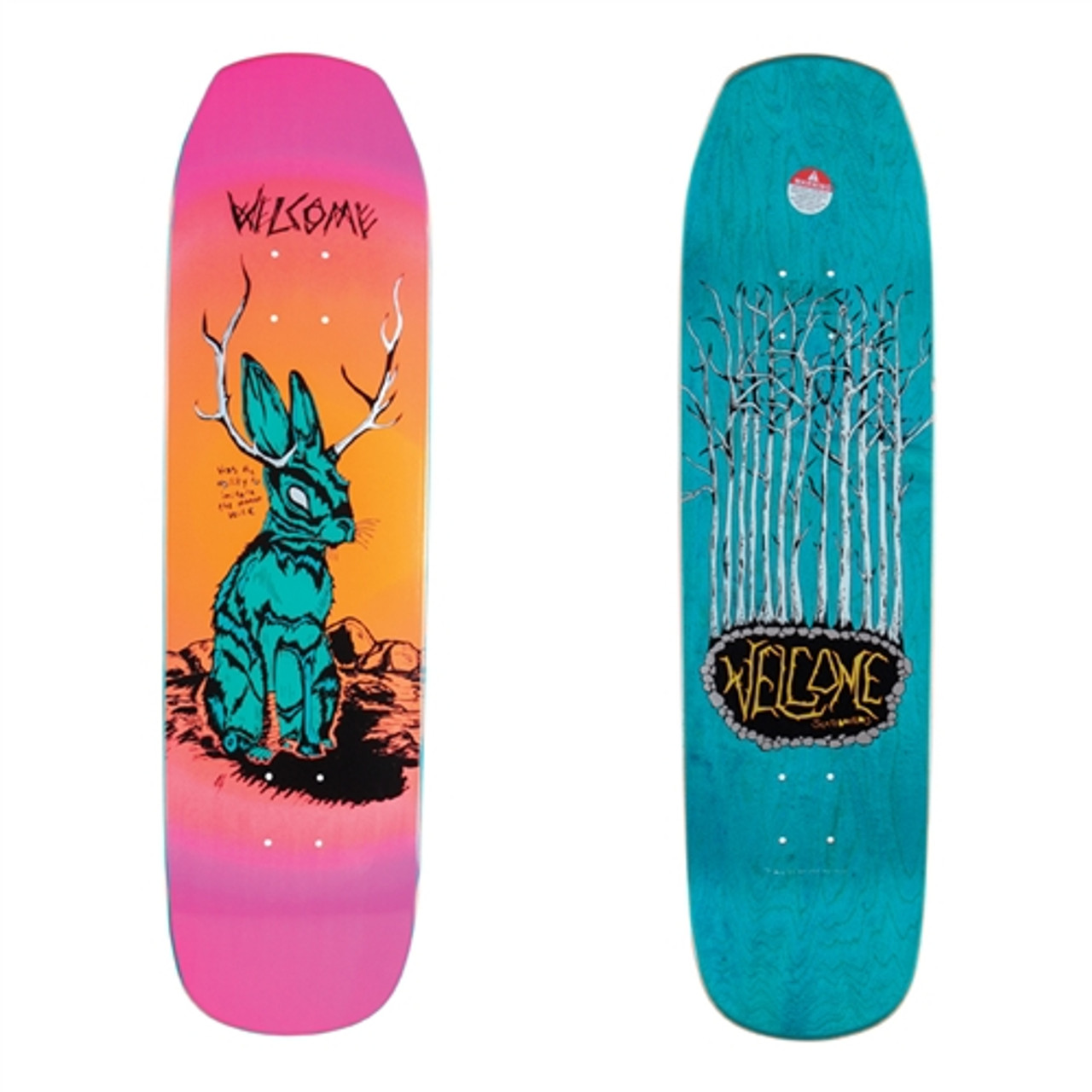 Welcome Skateboards Jackalope On Banshee Deck Surf Fade 8.6