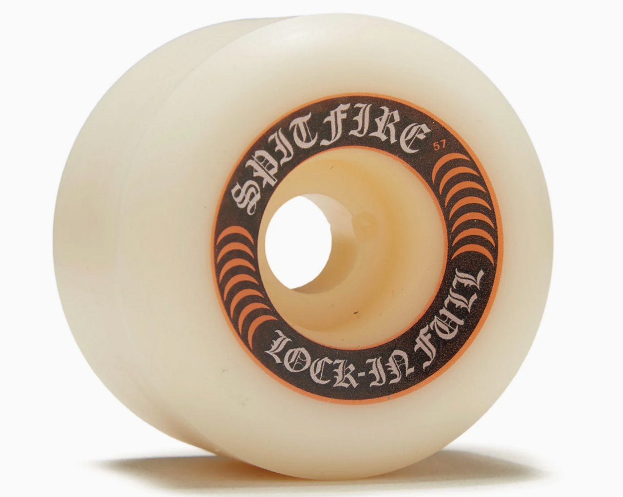 Spitfire Lock In Full Wheels Set White Black Orange 57mm/99d